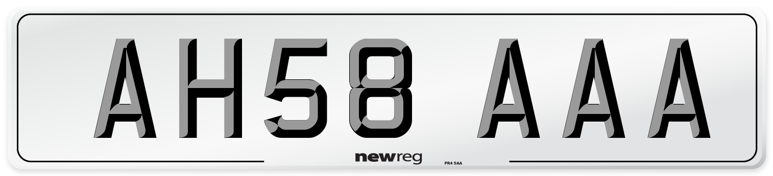 AH58 AAA Number Plate from New Reg
